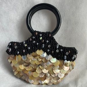 STUNNING statement piece Mother of Pearl minaudiere purse bag holiday season